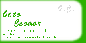otto csomor business card
